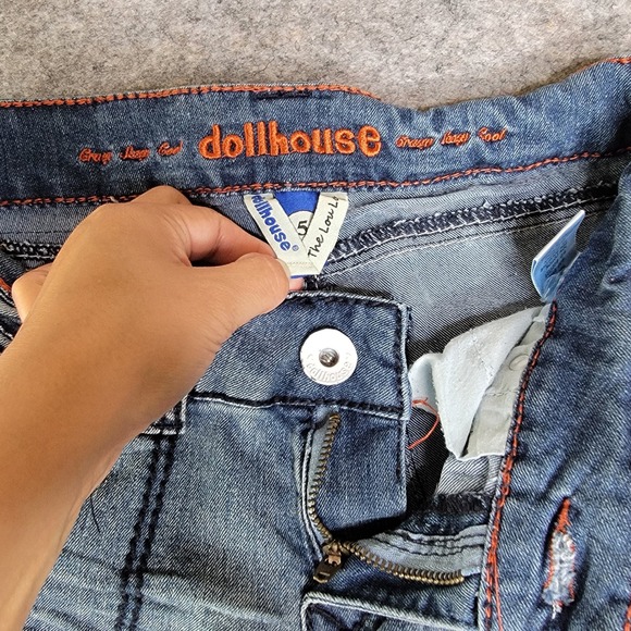 Dollhouse Denim Shorts Low Rise Studded Pockets Girls Size‎ 5/Small - Picture 4 of 6